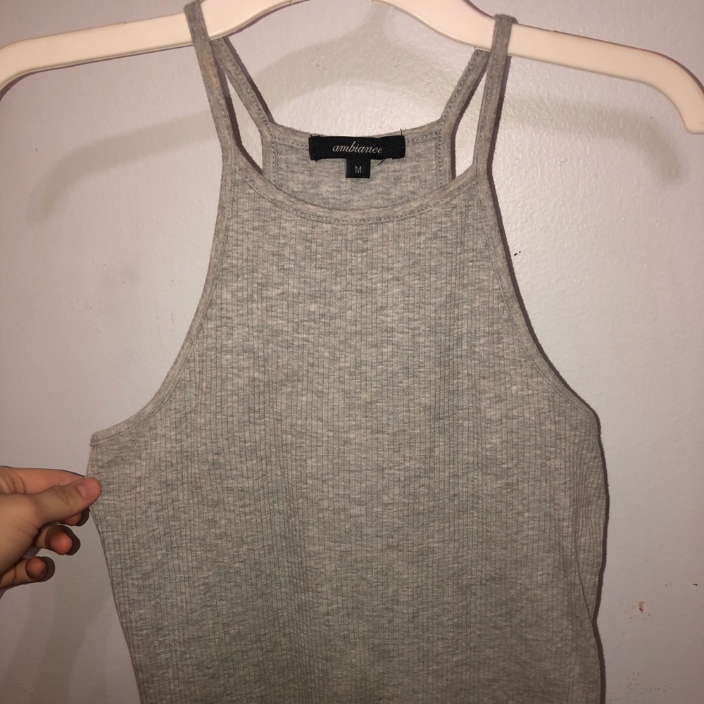 Ribbed High Neck Tank Top
